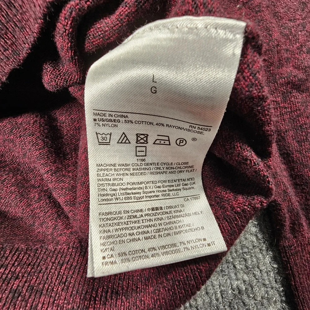 Banana Republic Luxe Sweater Collection Burgundy 1/4 Zip Pullover‎ Men's L